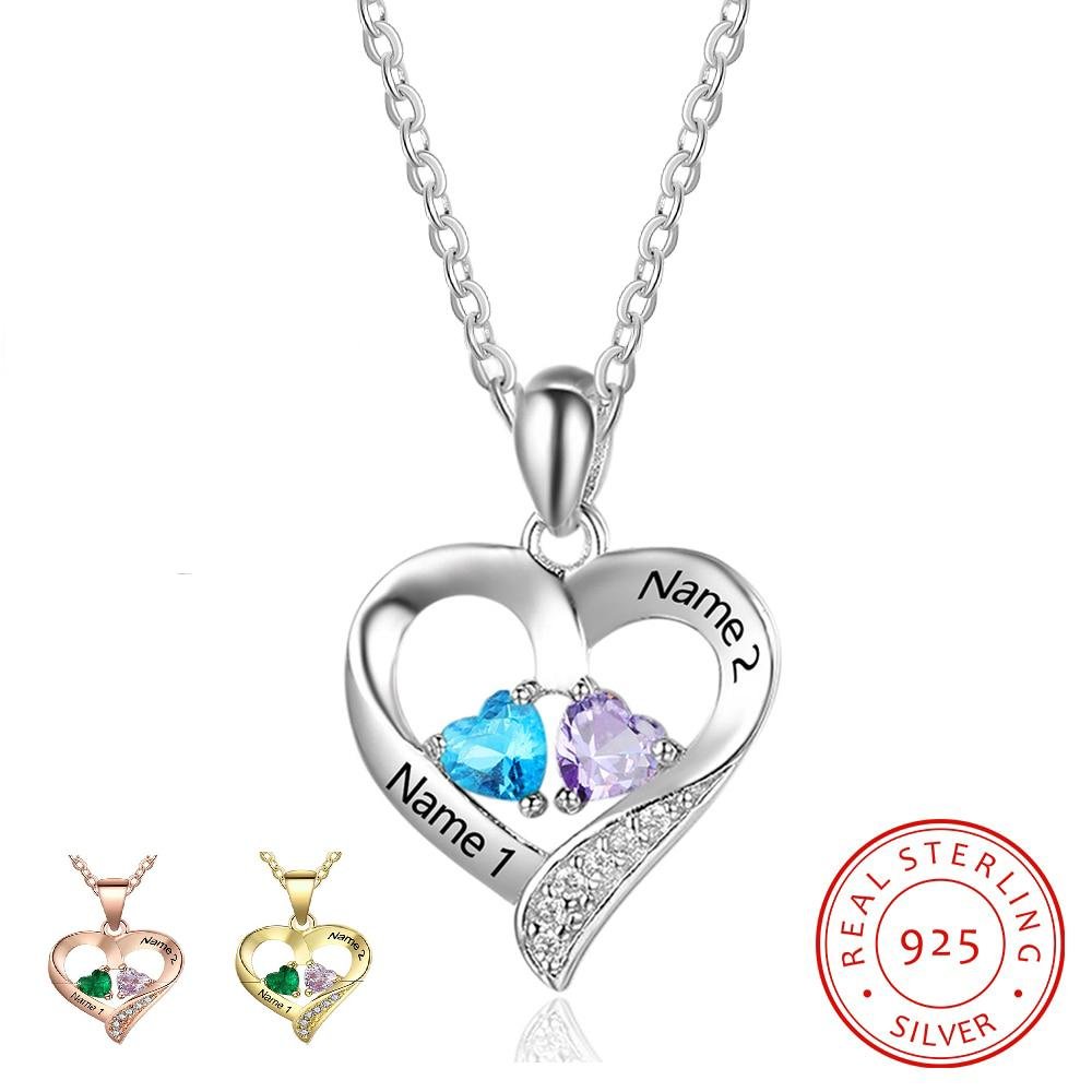 Two name clearance heart necklace